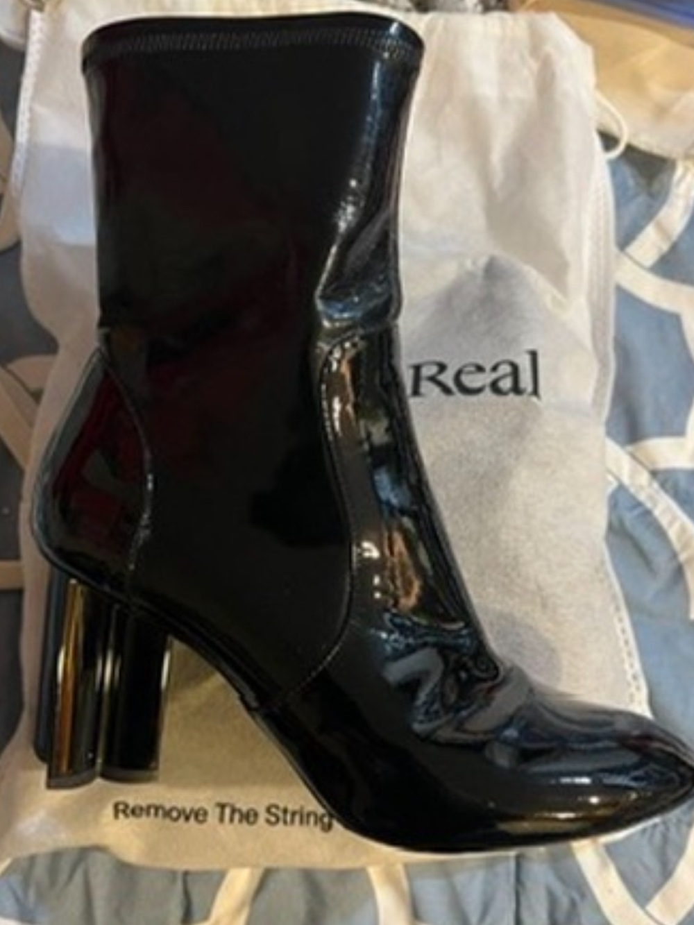 Louis Vuitton Patent Leather Black Women's Ankle Boots preloved sz 37